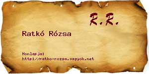 Ratkó Rózsa névjegykártya